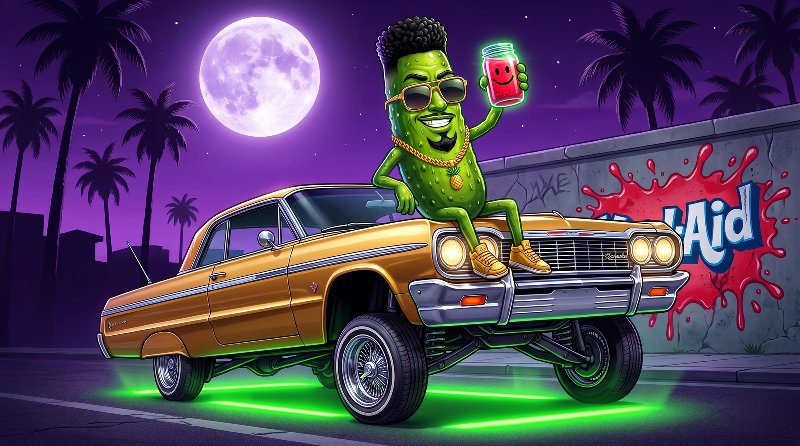 HoodPickle on a lowrider hood