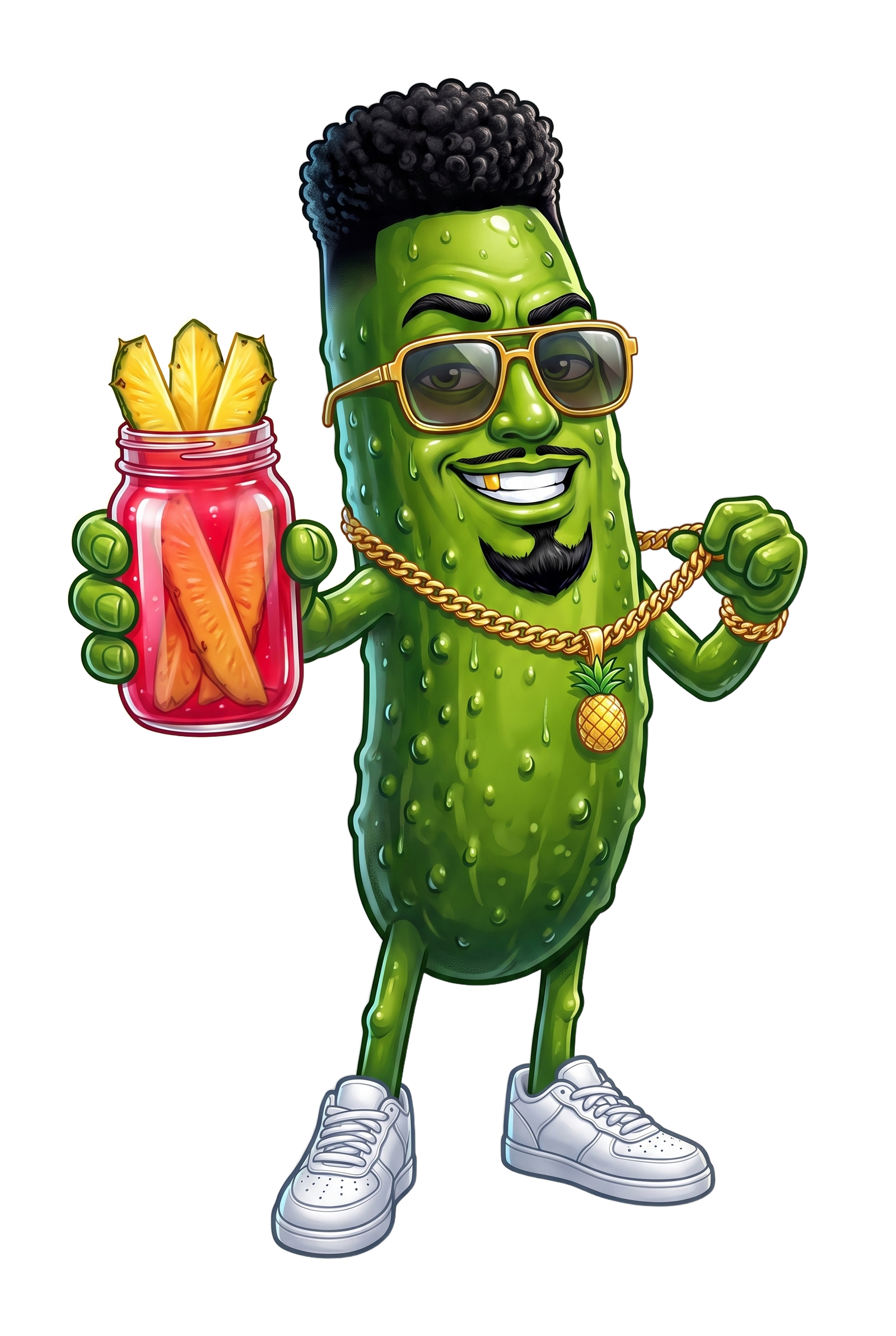 HoodPickle mascot — click to soak a jar